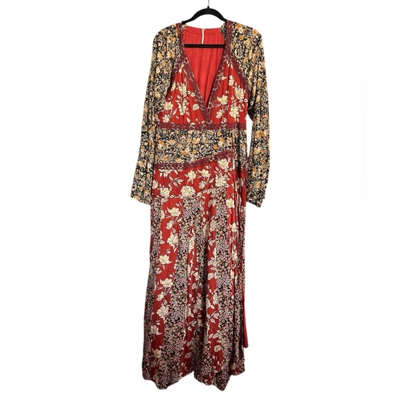 Free People Revolve Tilda Maxi Dress in Neutral Combo size Medium - Picture 2 of 11